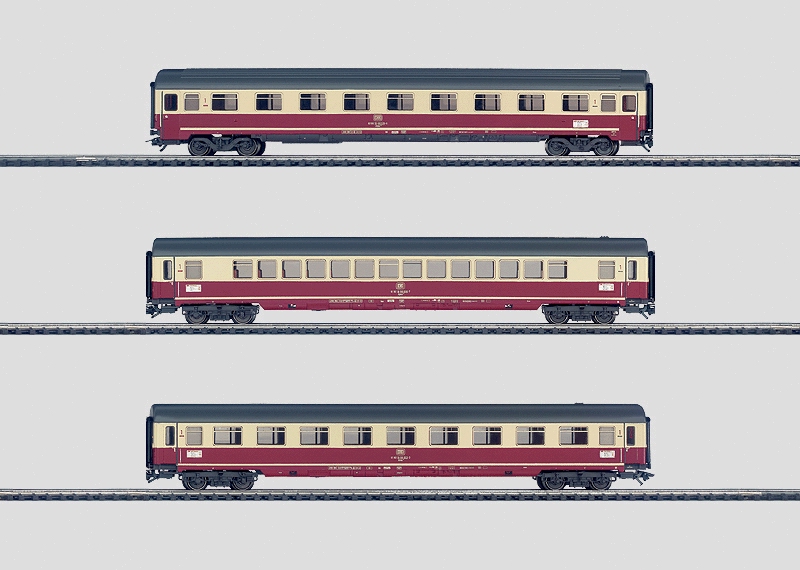 Märklin 43116 - Coffret de 3 wagons complémentaires pour le turbotrain au gaz VT 602 - HO