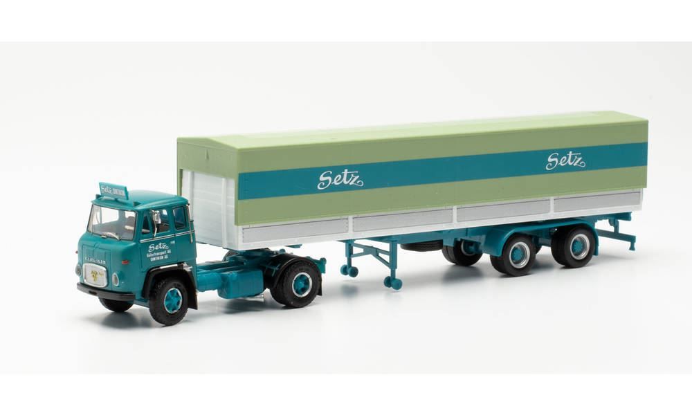 Herpa 026062 - Scania Vabis LB 76 semi-remorque bâché "Setz" (CH)- 1/87