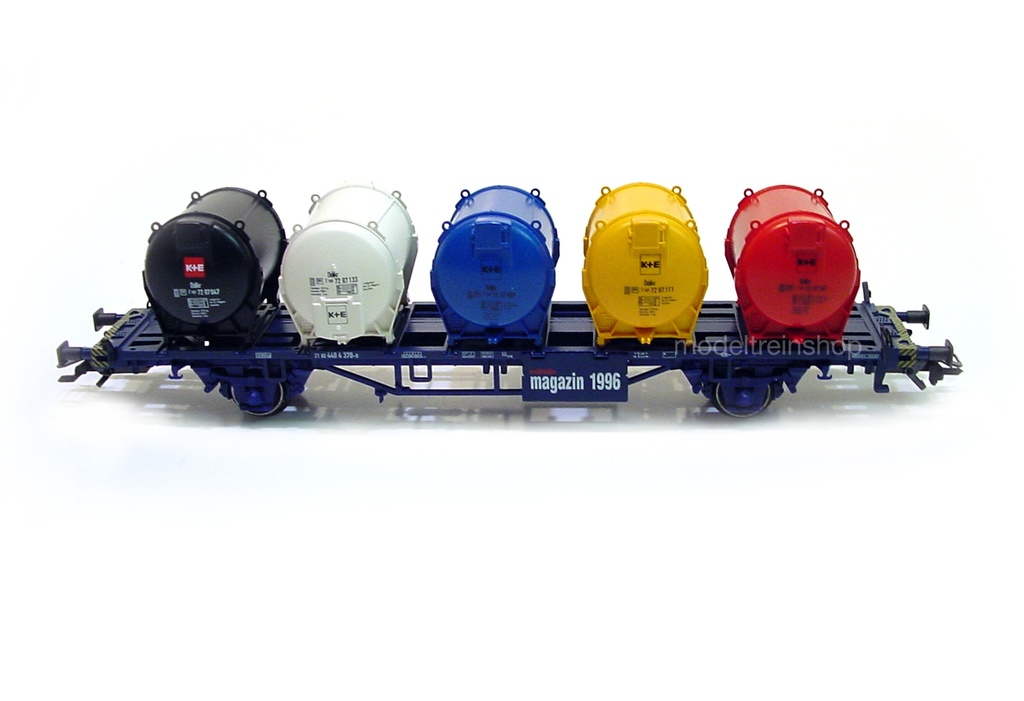 Märklin 47672 - Wagon plat porte conteneurs citernes à 2 essieux type Lbgjs 598 - DB - HO