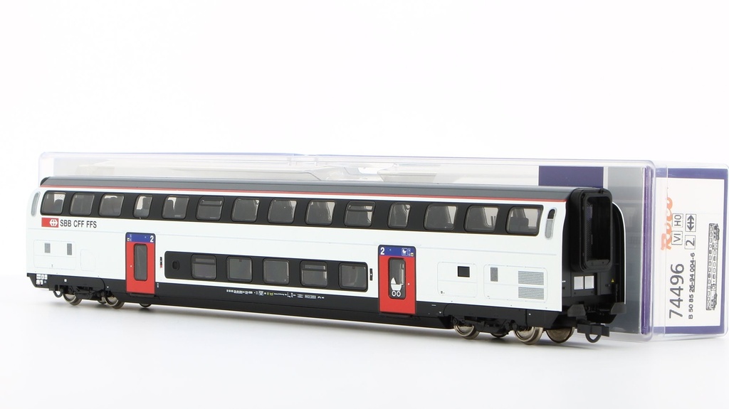 Roco 74496 - Wagon 2 étages SBB IC20 - 2ème classe - HO