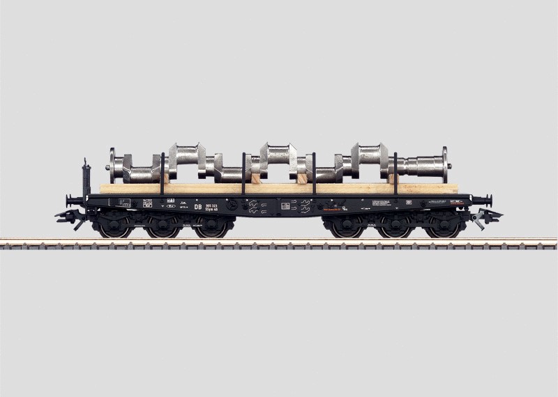 Märklin 48675 - Wagon plat Ssym 46 Utilisé pour le transport de grandes pièces de machines - DB - HO