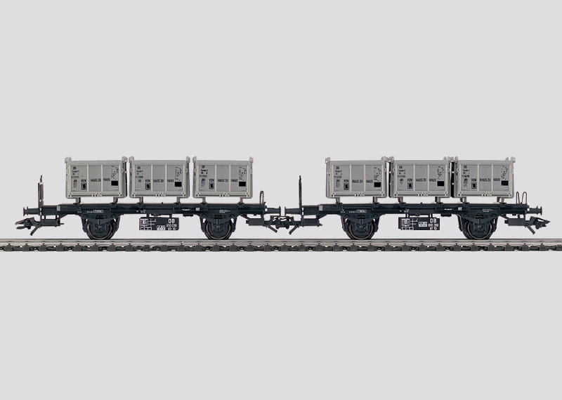 Märklin 48943 - 2 wagons porte-conteneurs différents de type Bt 10 - HO
