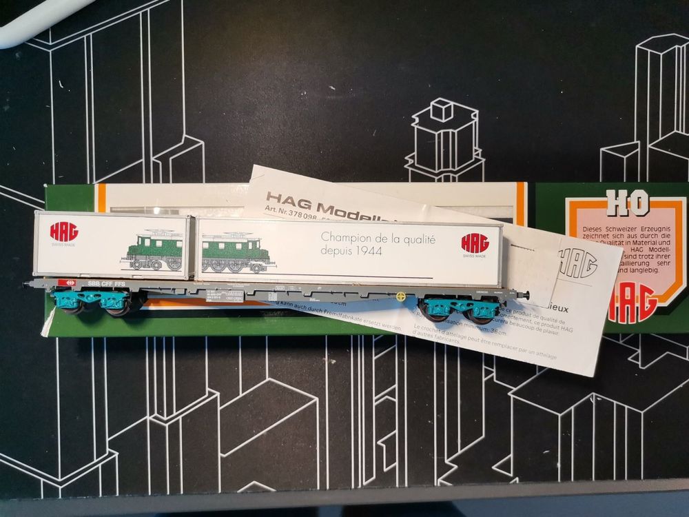 HAG 389 - SBB Wagon container fermé "Ae 4/7" - DC - HO