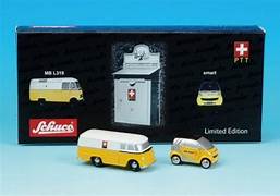 Schuco Piccolo - Mini-Bus "PTT" et Smart - 1/90 - Edition Limitée