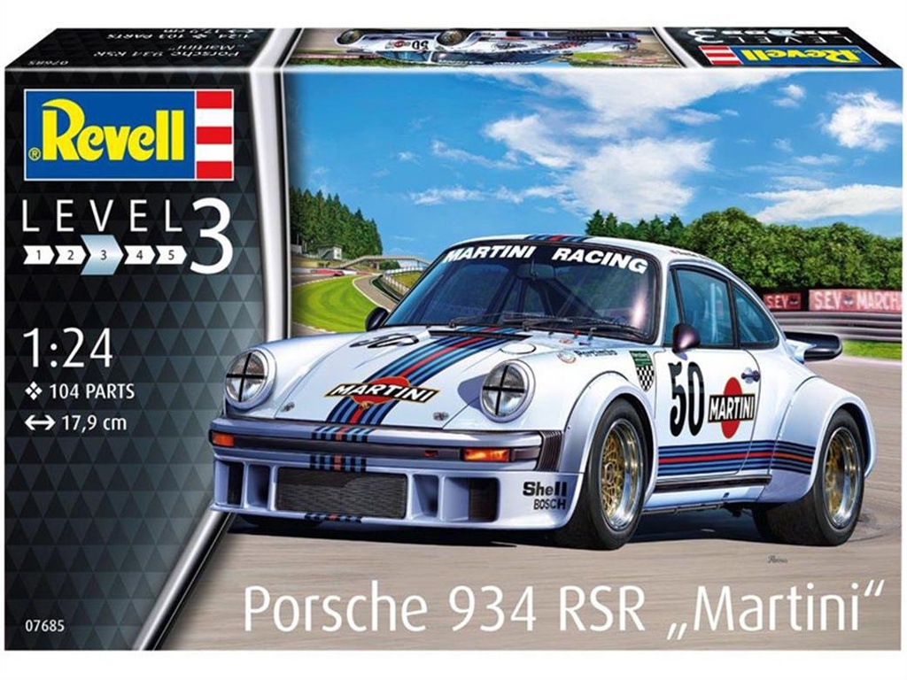 Revell 07685 - Porsche 934 RSR "Martini" - 17.9 cm long - 104 pièces - 1/24