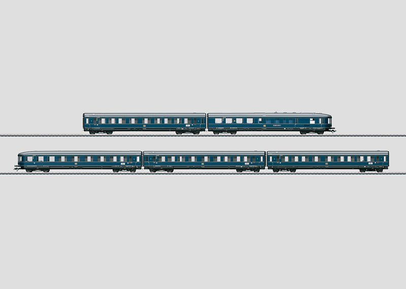 Märklin 42610 - Coffret de voitures voyageurs "Blauer Enzian" comprenant une rame de 5 voitures des chemins de fer allemands -DB - HO 