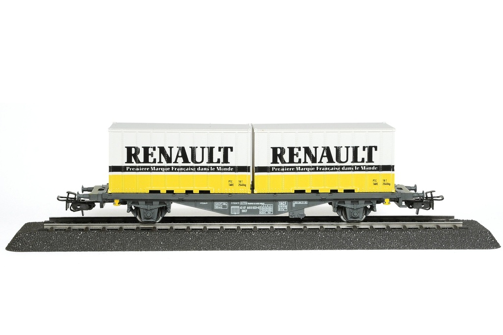 Märklin 4767 - Wagon porte-conteneurs "Renault" SNCF - HO - (Ancien boitage)
