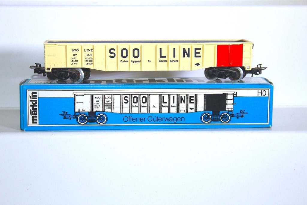 Märklin 4774 - Wagon marchandises style Gondola "USA SOO LINE" - HO   (Ancien boitage) 