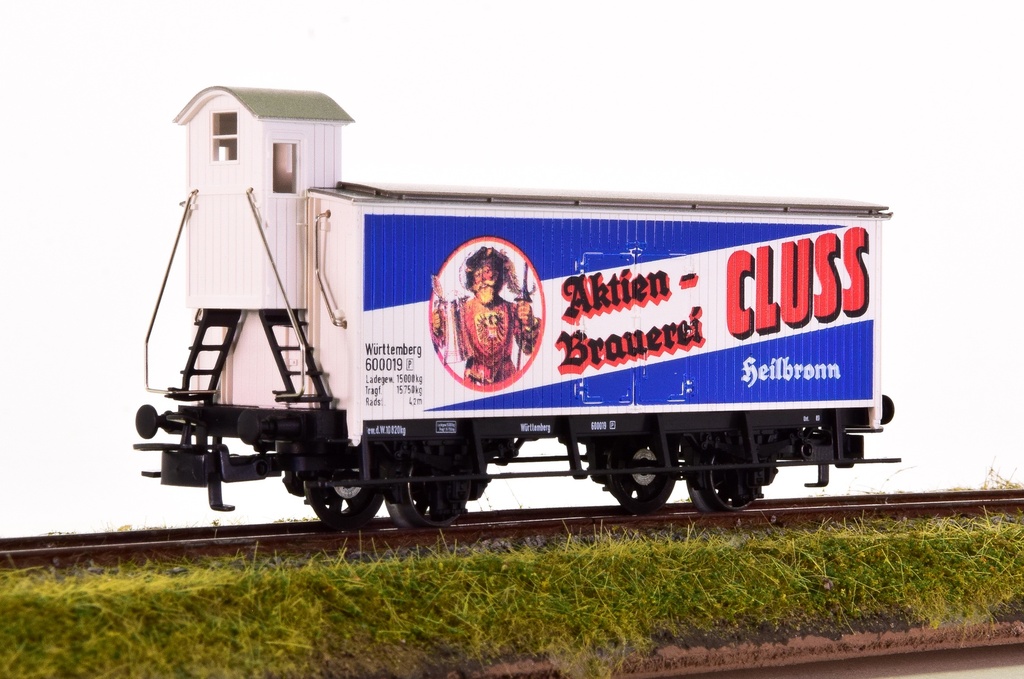 Märklin 4780 - Wagon à bière "CLUSS" Heilbronn avec cabine de freinage - HO - (Ancien boitage)