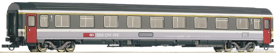 Roco 44669 - Voiture voyageurs - 1ère  classe avec portes rouges - Gris clair et gris foncé - SBB-CFF-FFS - HO    