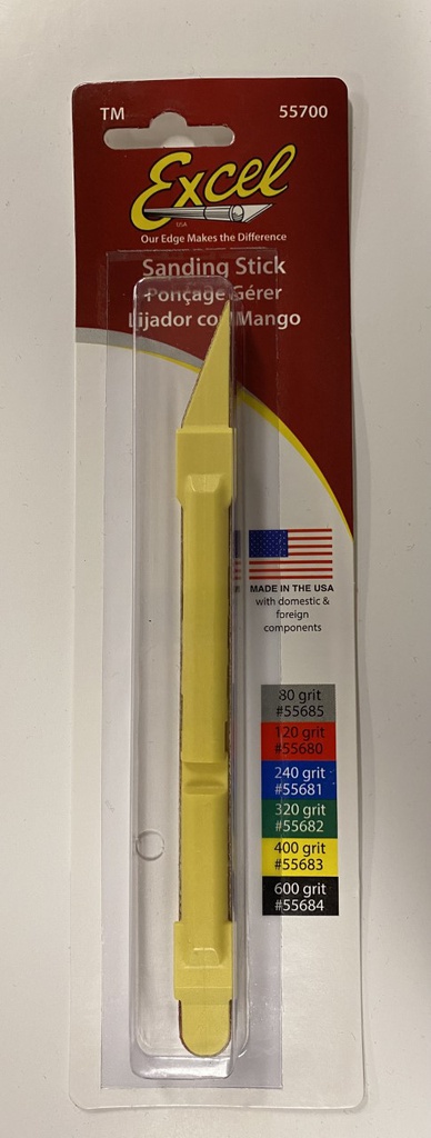 Excel - HRC55715 - Stick à poncer avec papier de verre # 400   