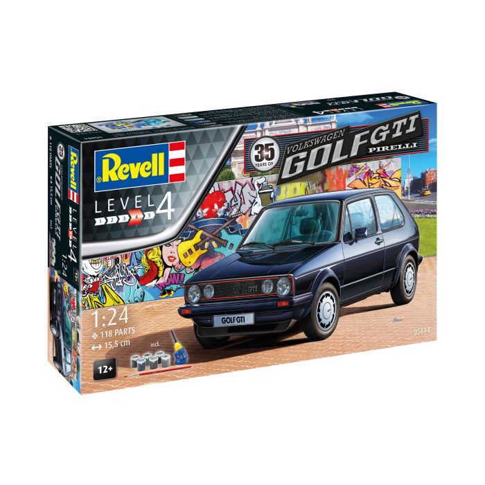Revell 05694 - Gift Set - 35 ans Volkswagen Golf GTi Pirelli - avec colle, pinceau et peintures - 1/24