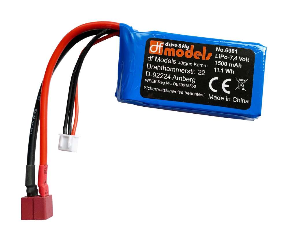DF 6981 - Accu LiPo - 7,4 Volt - 1500 mAh - 11,1 Wh