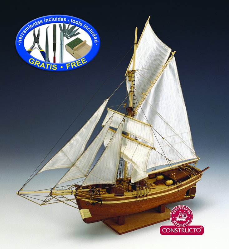 Bateau Gjoa - Kit de construction en bois - 1/64 - Constructo 80704 - Outillages inclus  