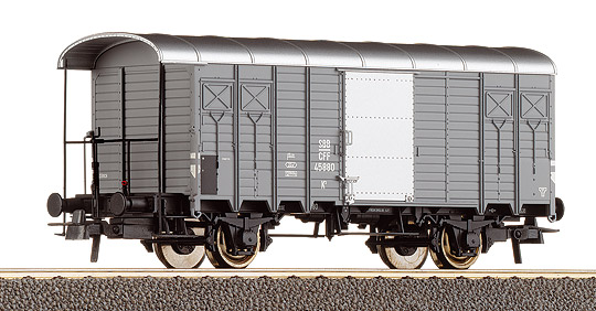 Roco 47503 - Wagon de marchandises couvert avec plate-forme de serre-frein - SBB-CFF - HO   
