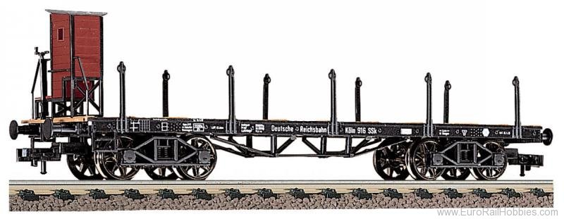 Fleischmann 5285 - Wagon plat à ranchers avec cabine de freinage - DB - HO 