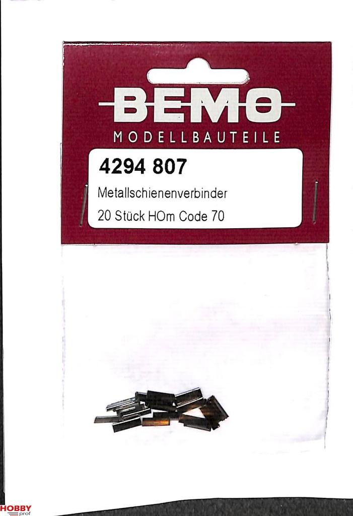 Bemo 4294 807 - Code 70 Éclisses de rails métalliques (20 pièces) - H0m   