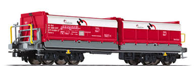 Liliput L235587 - Wagon à benne basculante (wagon pour le transport de matières en vrac) type Fans-u - "Holcim"  - SBB-CFF - HO - Emballage un peu défraîchi 