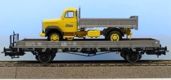 Liliput L235045 - Wagon à ranchers Km gris avec chargement camion Saurer 85228 "STUAG" - SBB-CFF - HO 