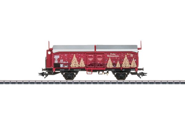 Märklin 48424 - Wagon de Noël 2024 à toit coulissant type Tms 851 avec guérite de frein et frein à main - HO