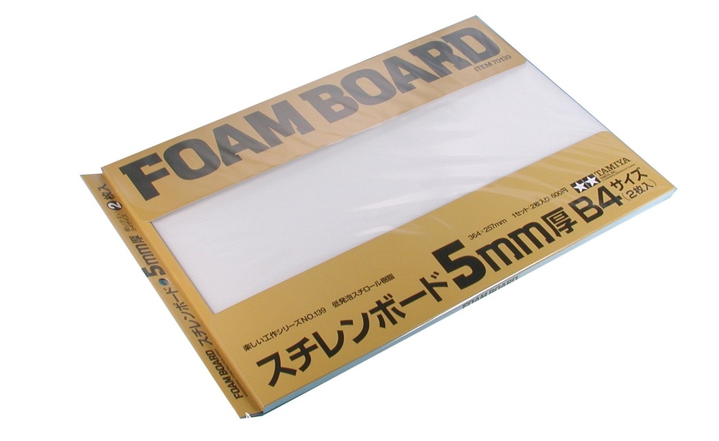 Tamiya Foam Board - Mousse Deprond - Blanc épaisseur 5 mm - Format B4 364 x 257mm (1 pièce)