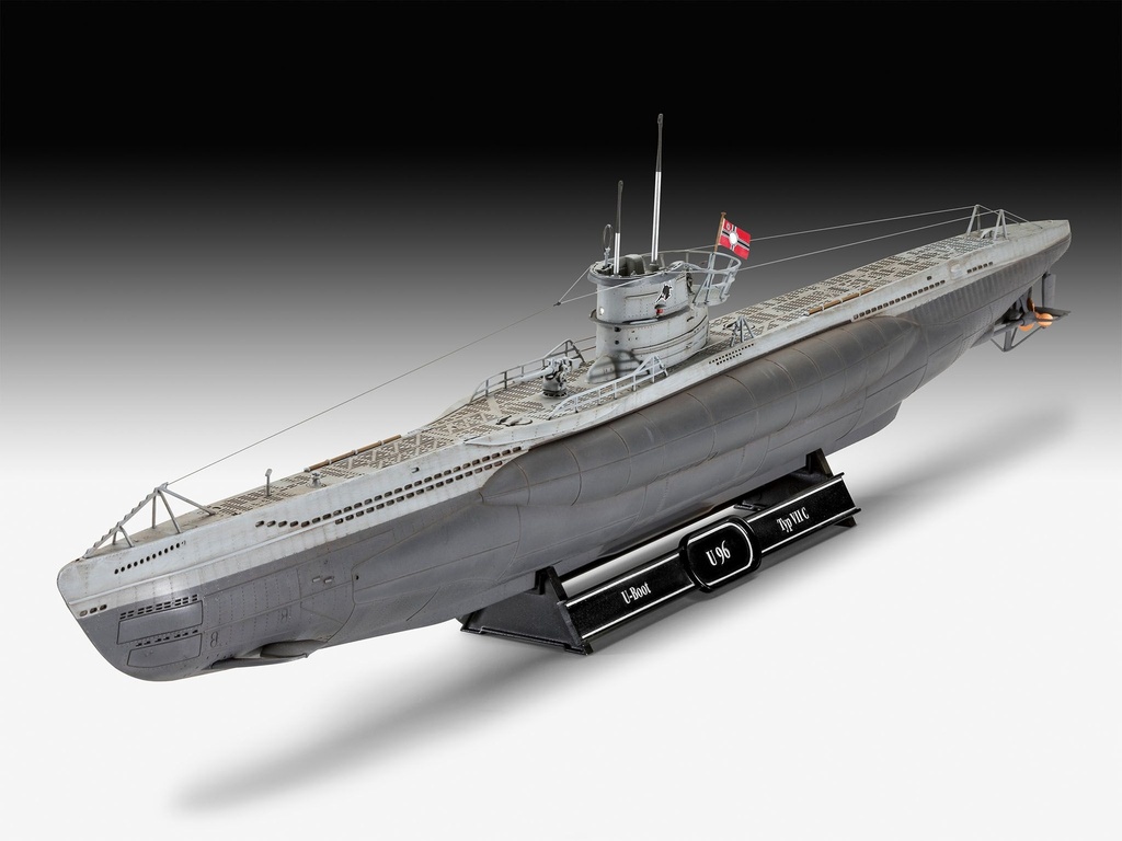 Revell 05675 - Gift Set "Das Boot" Type VII C - U96 - 40th Anniversary - 46.5 cm long - 87 pièces (y compris peinture, colle, et pinceau et poster du film) - 1/144