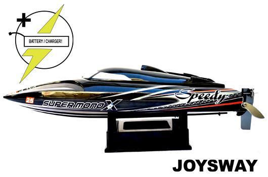 Joysway - Bateau de course électrique - Super Mono X V2 - Longueur 420mm - Vitesse: env. 45 Km/h - Complet avec accu LiPo 11.1V 2500mAh et chargeur (RTR)