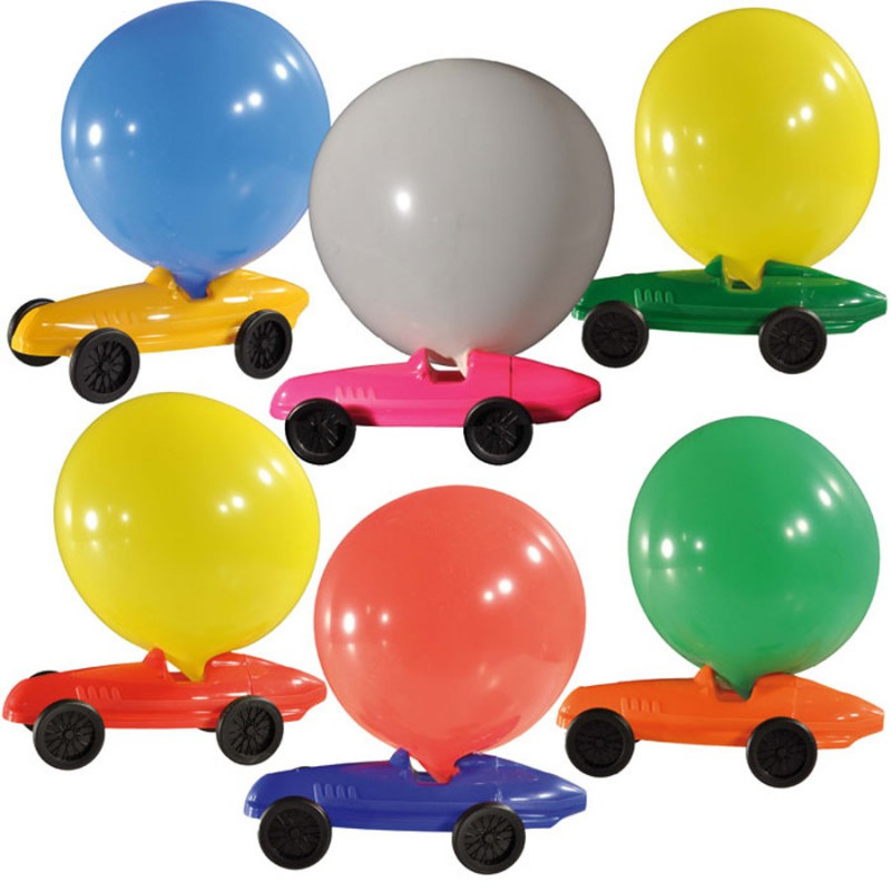 Blechfabrik 70790901 - Voiture à ballons coloré (1 pièce) -Taille env. 15 x 6 x 4,5 cm