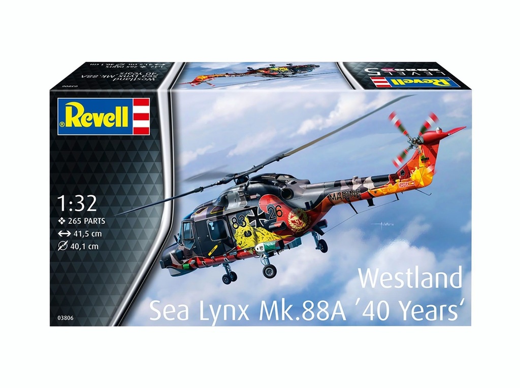Revell 03806 - Sea Lynx Mk.88A Westland "40 Years" - 1/32 - 265 pièces (Peinture spéciale)