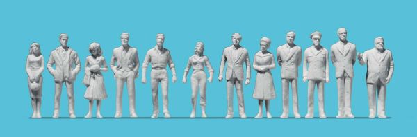 Preiser 68293 - Figurines miniatures pour le modélisme et l'architecture "Passants 2" (12 pièces) - 1/50