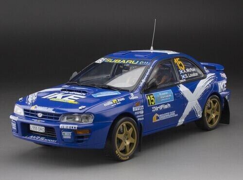 [SUN-05529] Sun Star - Subaru Impreza A "555" - Logiman Mythical Cars Rally 2023 - #15 - A. McRae/S. Loudon - 1/18 (Edition Limitée à 999 pièces)