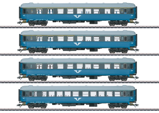 [MAR-43787] Märklin 43787 - Coffret de 4 wagons de train de voyageurs 1ère et 2ème classe - SJ - HO