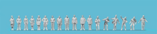 [PRE-80992] Preiser 80992 - Figurines miniatures pour le modélisme et l'architecture "Hommes-Femmes-Ouvriers" (18 pièces) - 1/200