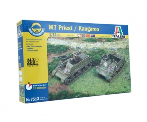 [ITA-7513] Italeri 7513 - Kit d'assemblage US M7 Priest 105mm/Kang. Fa. (2 pièces) - 1/72