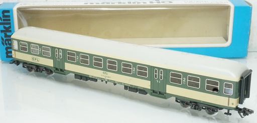 [MAR-4127] Märklin 4127 - Voiture voyageurs pour train à grande ligne - 2ème classe - CFL - HO (boitage abîmé)