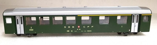 [BEM-3277 416] Bemo 3277 416 - Voiture voyageurs - 1ère et 2ème classe - AB 406 - SBB-CFF - HOm