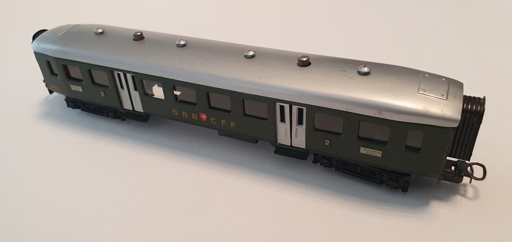 Märklin 348/1 - COLLECTOR !! - Voiture voyageurs 2ème classe - CFF-SBB - Avec boîte d'origine - HO - (Occasion vérifiée)