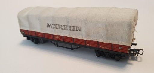[OKAZ-MAR-391] Märklin 391 - COLLECTOR !! - Wagon plat avec armatures et bâche tissu - DB - Sans boîtage - HO - (Occasion vérifiée)
