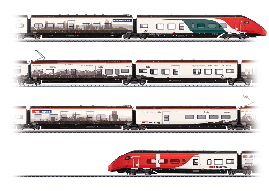 [MAR-39811] Märklin 39811 - Train grande vitesse Giruno CH-I "Zürich - Milano" -  Composée de 7 éléments - HO