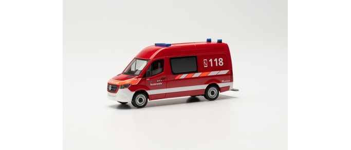 Herpa 949231 - Mercedes-Benz Sprinter 18 - Demi-Bus - Regio Pompiers Lenzburg - CH - 1/87