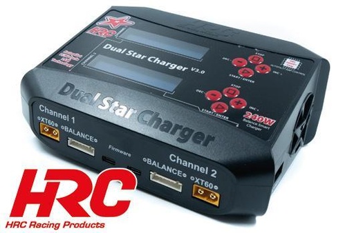 [HRC-9361D-CH] HRC - Chargeur - 12/230V - Dual-Star Charger V3.0 - 2x150w - 0.1->10A -Autopilot SMART Chip - CH Version - Li-xx 1~6s - Ni-xx 1~15s - Pb 2~20v