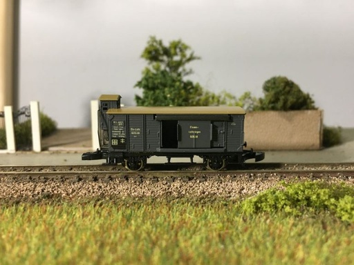 [MIN-8602a] Mini-Club 8602a - Wagon de marchandises de l'ancienne époque, y compris cabine de freinage - DB - "Z"