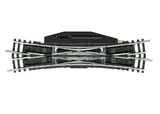 [MIT-14960] MiniTrix T14960 - Aiguillage électromagnétique double - 15° Longueur 129,8 mm - "N"