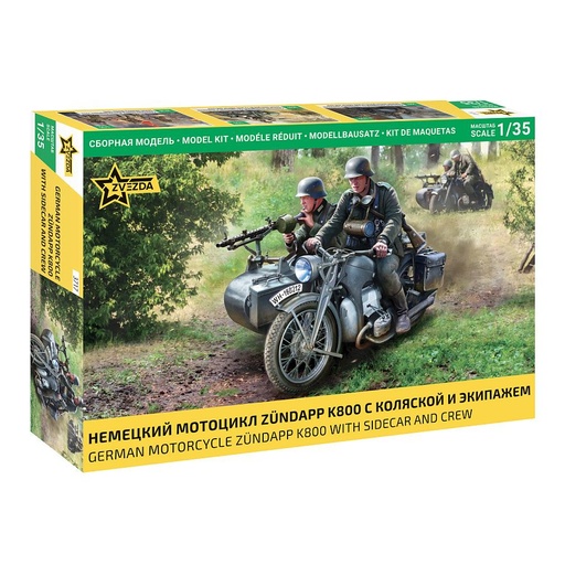 [ZVE-3717] Zvezda 3717 - Moto allemande avec Side-car - Zündapp K800 - 1/35