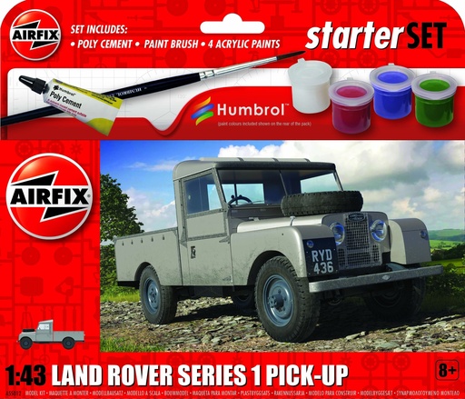 [AF-A55012] Airfix - Starter Set avec colle, peintures et pinceau - Land Rover Series 1 Pickup - 1/43
