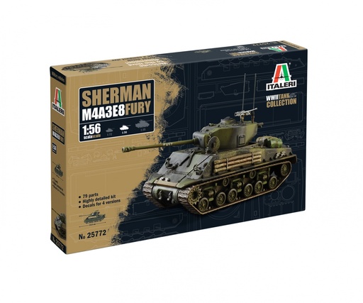 [ITA-25772] Italeri 25772 - Char Sherman M4A3E8 Fury - 1/56