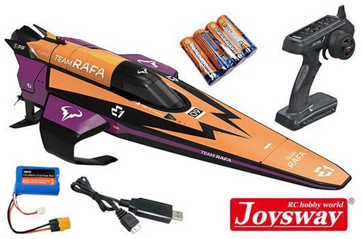 [JOY-8608RAFA] Joysway - Bateau de course électrique - E1 Race Bird Hydrofoil - Team RAFA (Raphaël Nadal) - Longueur env. 545mm - Vitesse: env. 25 Km/h - Complet avec accu Li-Ion 7.4V 900mAh et chargeur (RTR) - 1/14