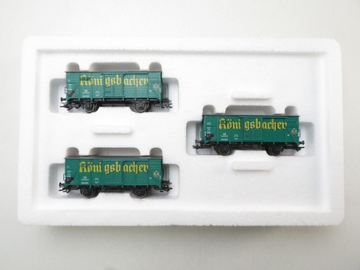 [MAR-48781] Märklin 48781 - Coffret de 3 Wagons de marchandises "Königsbacher Bier" - DB - HO