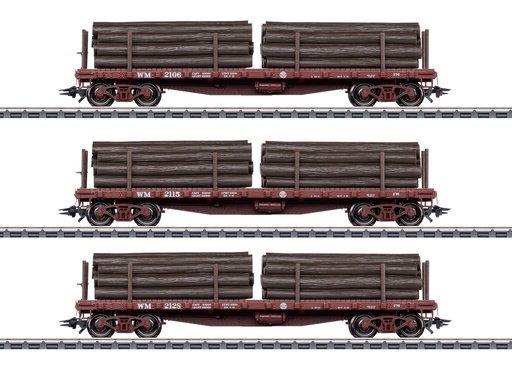 [MAR-45600] Märklin 45600 - Coffret de wagons plats à ranchers pour Shay II - USA (3 pièces) - HO