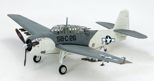 [OKAZ-HOM-HA1209] Hobby Master - Northrop Grumman TBF-1 - 58-C-26 - USS Block Island - 11 Jan 1944 - Attack of U-Boat - Avec support de présentation - 1/72 - (Occasion vérifiée)